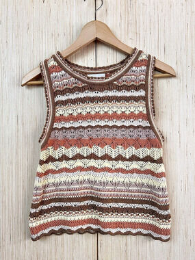 Be Cool Striped Knit Tank Top Small Like New